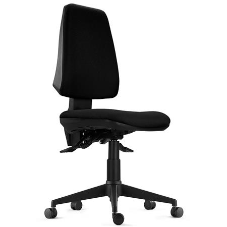 DEMO# Sedia Ergonomica INDIANA BASE, Schienale Regolabile, Tessuto Ignifugo, Nero