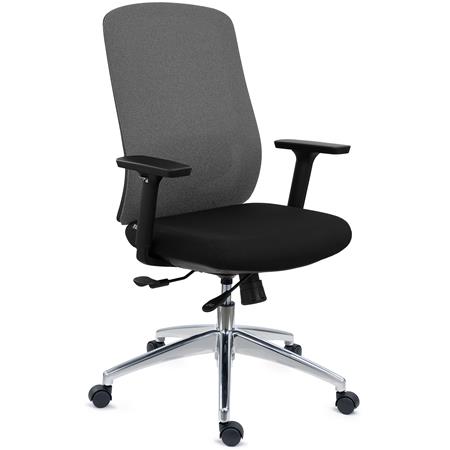 Sedia Per Ufficio ASTRA, Design Elegante, Ottima Ergonomia, in Tessuto Grigio