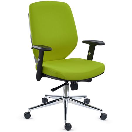 Sedia Ergonomica TRAFIC, Supporto Lombare Regolabile, Comoda Imbottitura, Tessuto Verde