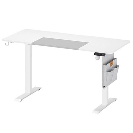 Scrivania SOLOMON, 140x60cm, Regolabile in Altezza, Raffinata, Bianco