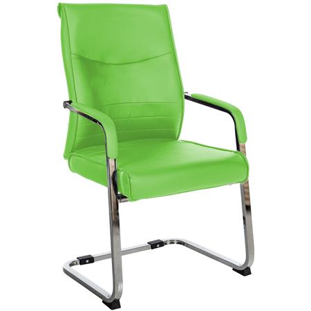 Poltroncina per ospiti BENTON, Comoda Imbottitura, in Pelle color Verde