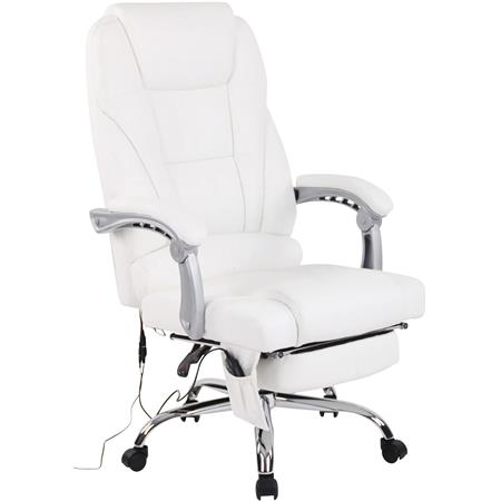 Poltrona da ufficio COMODITY MASSAGE, Massaggiante, in Vera Pelle, Bianco