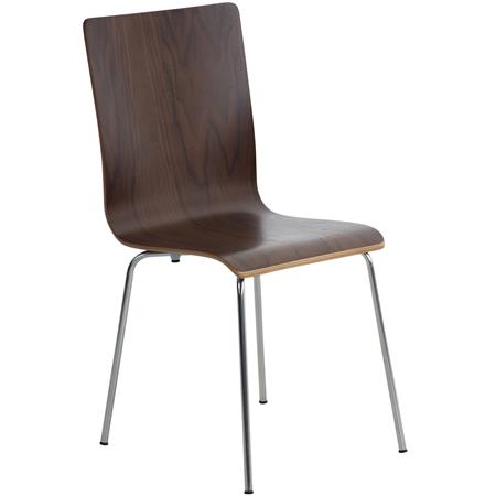 Sedia da Attesa PERRY, In Legno con Gambe in Metallo, colore Noce