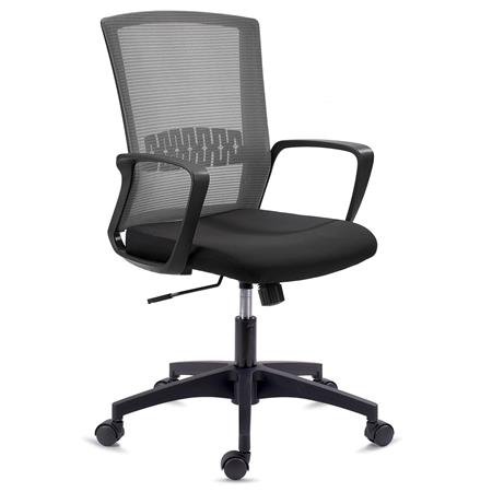 DEMO# Sedia da Ufficio IBIZA, Supporto Lombare, Basculante, Tessuto Grigio