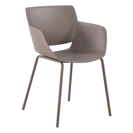 Sedia per Sala D'attesa RIKO, Design Moderno, Comoda ed Elegante, Polipropilene, Tortora