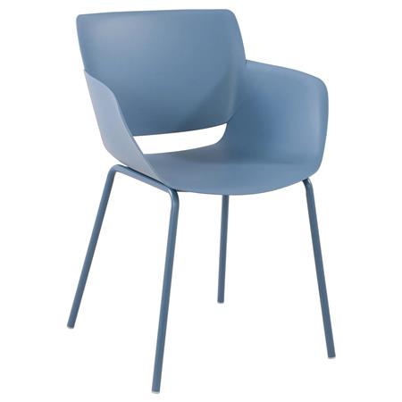 Sedia per Sala D'attesa RIKO, Design Moderno, Comoda ed Elegante, Polipropilene, Blu