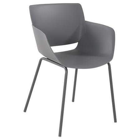 Sedia per Sala D'attesa RIKO, Design Moderno, Comoda ed Elegante, Polipropilene, Grigio