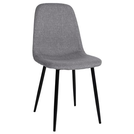Sedia per Sala Riunioni NAIPES, Struttura in Metallo Nero, in Tessuto Grigio Scuro