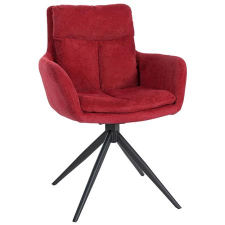 Sedia per Sala d'Attesa GLAM, Girevole, Imbottita, in Tessuto Rosso
