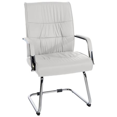 Sedia per Visite / Conferenza HIBERT, Schienale Oscillante, Comoda Imbottitura, in Pelle color Bianco