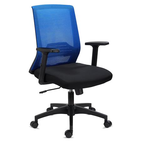 Sedia da Ufficio ACTIVE, Supporto Lombare, Braccioli Regolabili, Confortevole e Robusta, Blu