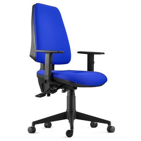 DEMO# Sedia da Ufficio INDIANA, Tessuto Ignifugo, Blu