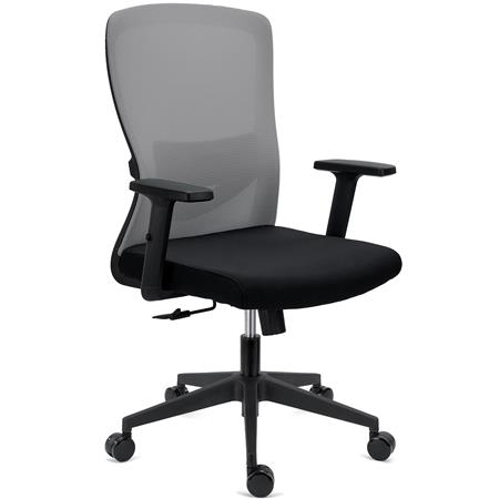 Sedia Operativa NOTE, Ergonomica, Supporto Lombare Regolabile, Rete e Tessuto, Grigio