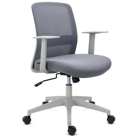 Sedia da Ufficio YOSEMITE, Confortevole, Ergonomica, Supporto Lombare, Rete e Tessuto Grigio