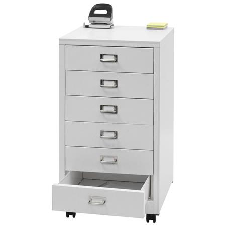 Cassettiera con Ruote DONY 6 CASSETTI, 40x41x75cm, in Acciaio colore Bianco