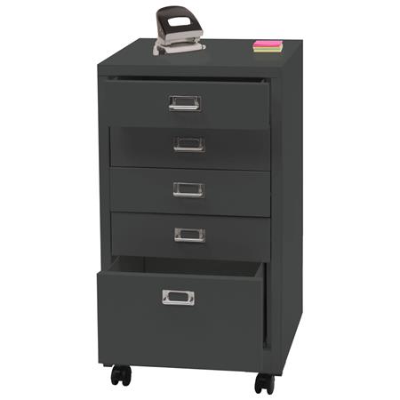 Cassettiera con Ruote DONY PRO, 5 Cassetti, 40x41x75cm, in Acciaio colore Grigio