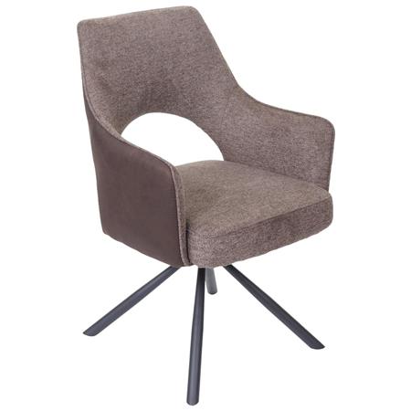 Poltroncina ANNIE, Girevole, Comoda Imbottitura, in Tessuto colore Marrone