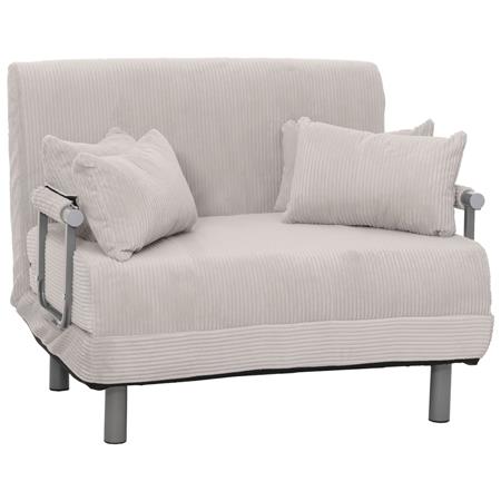 Divano 2 posti LESLY, Trasformabile in Letto, Tessuto colore Grigio