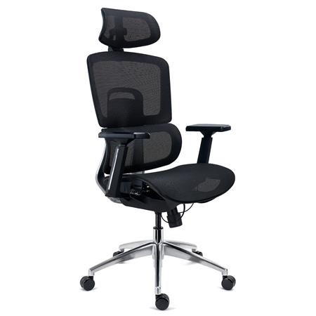Sedia Ergonomica TITAN, Sedile Regolabile in Profondità, Comoda e Moderna, Rete Nera