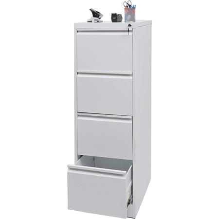 Cassettiera GIBBY, Pratica e con Serratura, 62x46x134, in Acciaio colore Bianco