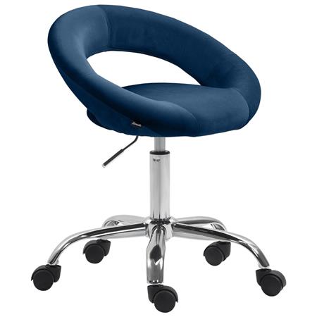 Sgabello AMANDA, Pratico e Moderno, Design Elegante, in Velluto colore Blu
