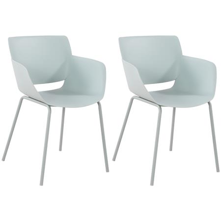 Lotto di 2 Sedie per Sala D'attesa RIKO, Design Moderno, Comoda ed Elegante, Polipropilene, Azzurro
