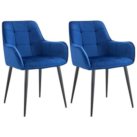 Lotto di 2 sedie Ospiti RUFUS, Design Elegante, Ampia Seduta in Velluto Blu