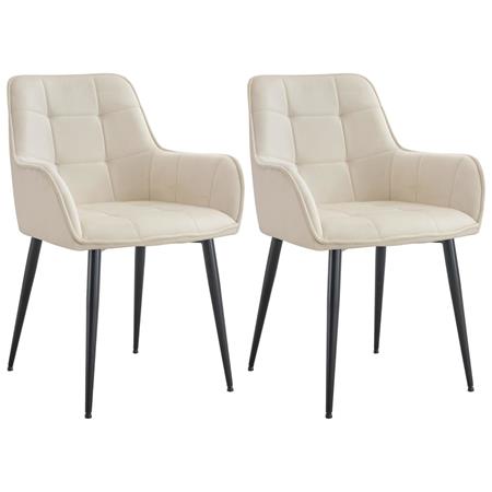 Lotto di 2 sedie Ospiti RUFUS, Design Elegante, Ampia Seduta in Velluto Panna