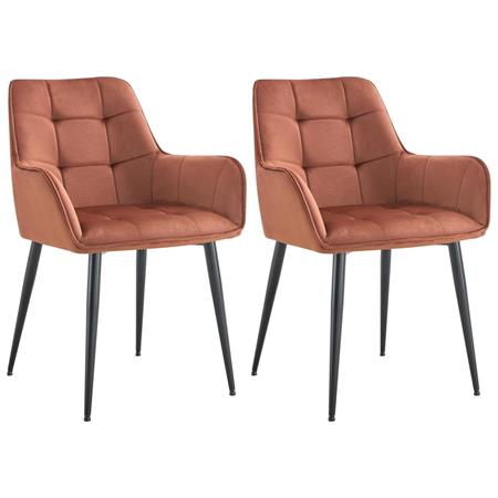 Lotto di 2 sedie Ospiti RUFUS, Design Elegante, Ampia Seduta in Velluto Marrone