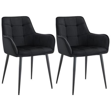 Lotto di 2 sedie Ospiti RUFUS, Design Elegante, Ampia Seduta in Velluto Nero