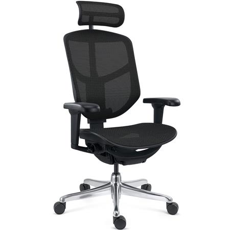 Sedia Ergonomica ENJOY, Design Esclusivo, Completamente Regolabile, in Rete Nera