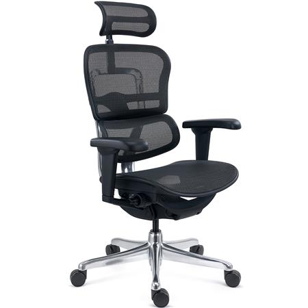 DEMO# Sedia Ergonomica ERGOULTRA, Completamente Regolabile, Ottima Qualità, in Rete Nera