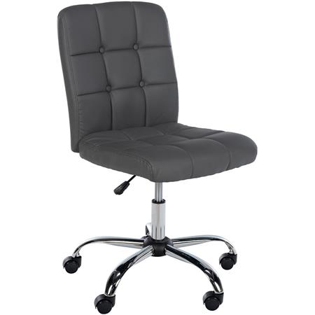 Sedia Per Ufficio PARKER, Design Moderno ed Essenziale, Imbottita, in Pelle Grigia