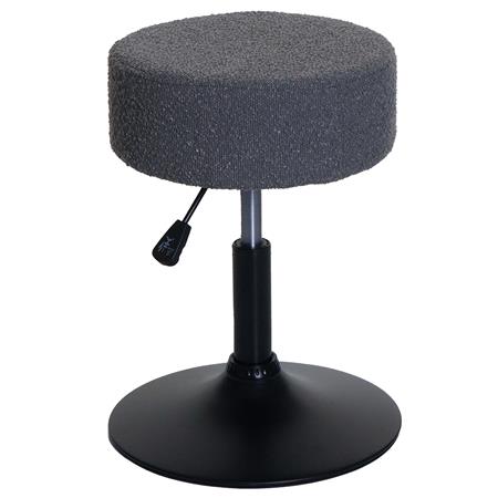 Sgabello BLOOM, Girevole a 360º, Sedile Imbottito, in Tessuto Grigio Scuro