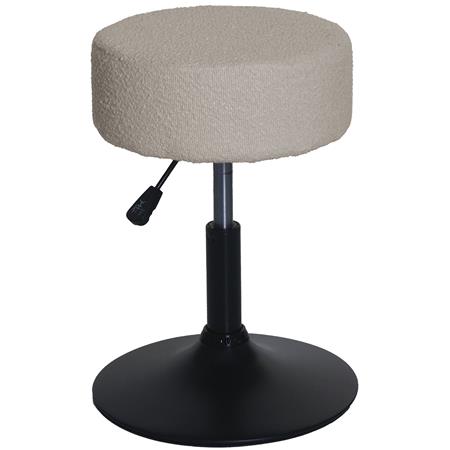 Sgabello BLOOM, Girevole a 360º, Sedile Imbottito, in Tessuto Beige