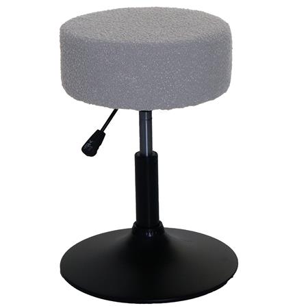 Sgabello BLOOM, Girevole a 360º, Sedile Imbottito, in Tessuto Grigio Chiaro