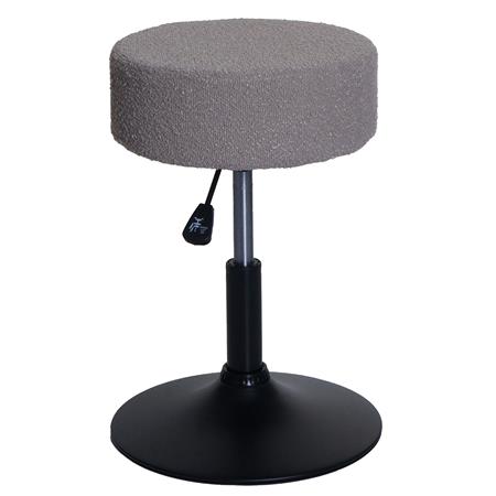 Sgabello BLOOM, Girevole a 360º, Sedile Imbottito, in Tessuto Grigio