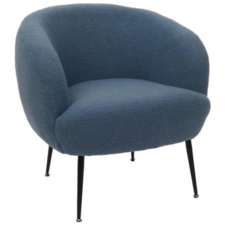 Poltrona per ospiti HARMONY, Design Elegante, Extra Imbottitura, Tessuto Blu