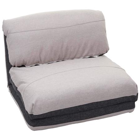Poltrona NANTES, Trasformabile in Letto, Apertura Rapida, in Tessuto Grigio Scuro e Grigio Chiaro
