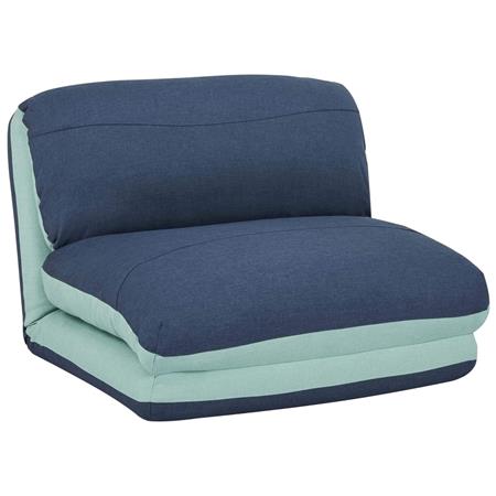 Poltrona NANTES, Trasformabile in Letto, Apertura Rapida, in Tessuto Blu e Azzurro