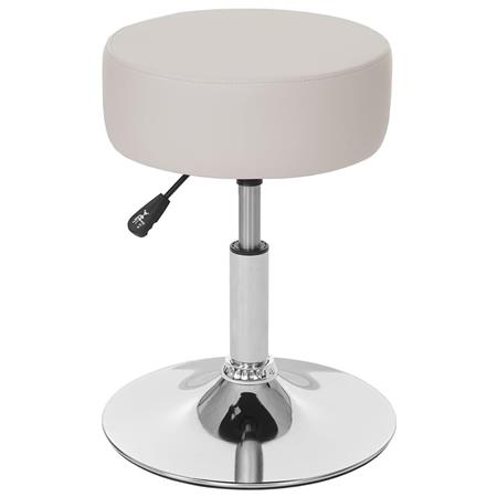 Sgabello DANKO, Girevole a 360º, Sedile Imbottito, in Pelle colore Crema