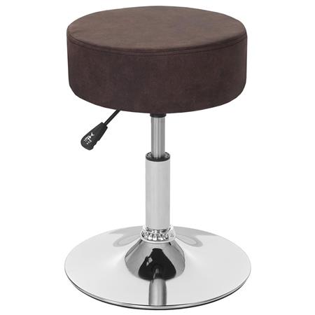Sgabello DANKO, Girevole a 360º, Sedile Imbottito, in Pelle colore Marrone