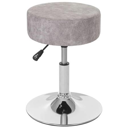 Sgabello DANKO, Girevole a 360º, Sedile Imbottito, in Pelle colore Grigio