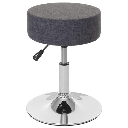 Sgabello DANKO, Girevole a 360º, Sedile Imbottito, in Tessuto colore Grigio