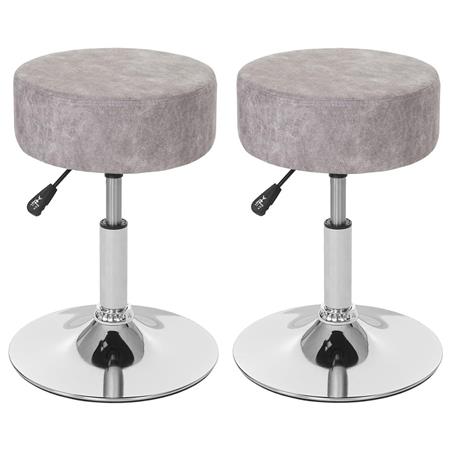 Lotto di 2 Sgabelli DANKO, Girevoli a 360º, Sedile Imbottito, in Pelle colore Grigio