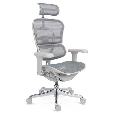 DEMO# Sedia Ergonomica ERGOULTRA GREY, Completamente Regolabile, Ottima Qualità, in Rete Grigia