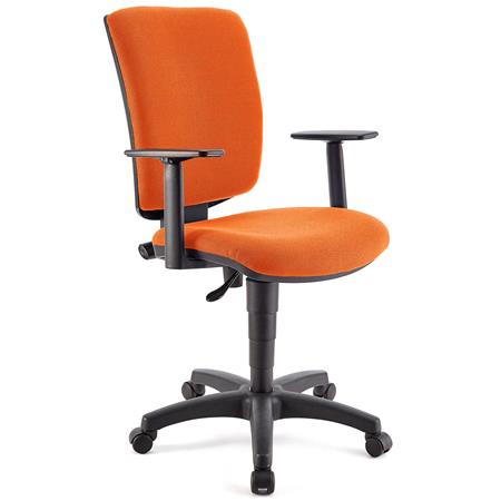 DEMO# Sedia da Ufficio ATLAS PLUS, Schienale e Braccioli Regolabili, Imbottita, in Tessuto Arancione