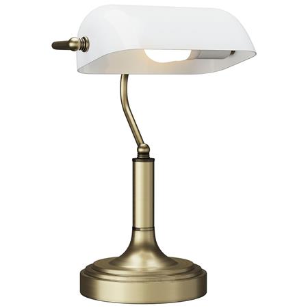 Lampada per Ufficio HALO, Design Vintage, con Interruttore, colore Bianco