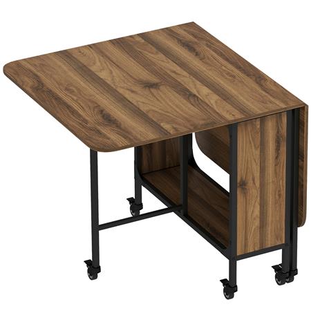 Tavolo per Sala Riunioni SKOPJE, Pieghevole, Dotato di Ruote, in Legno Marrone Scuro