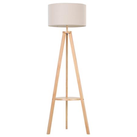 Lampada per Ufficio FOCUSA, Paralume in Lino, Struttura in Legno Massello, Beige